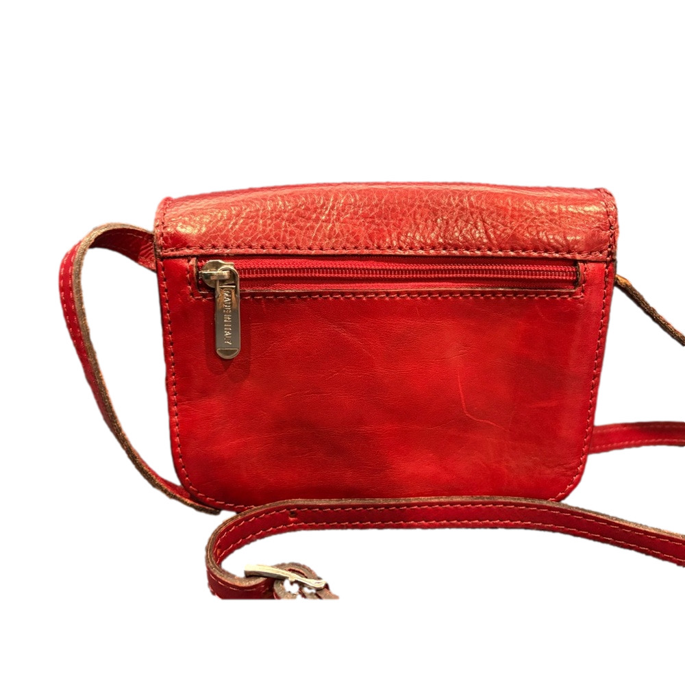 Italian Leather Crossbody Bag Red | Genuine Leather | Made in Italy | NWOT - Picture 2 of 14
